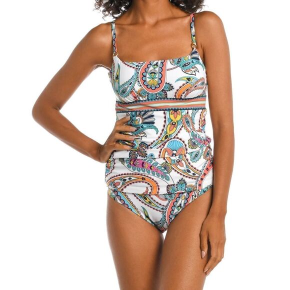 La Blanca Pave The Way Lingerie Strap Underwire Tankini Top and side tie set - Picture 1 of 3
